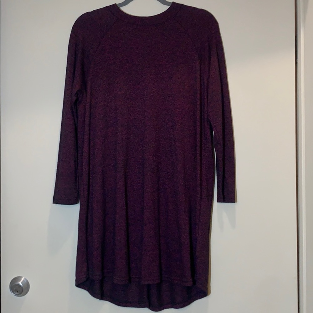 Long Sleeved Burgundy Dress